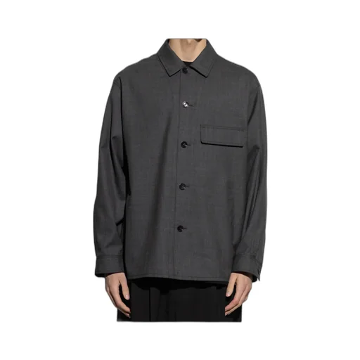 Long-Sleeved Button-Up Tailored Overshirt
