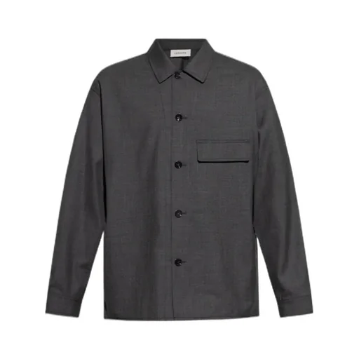 Long-Sleeved Button-Up Tailored Overshirt