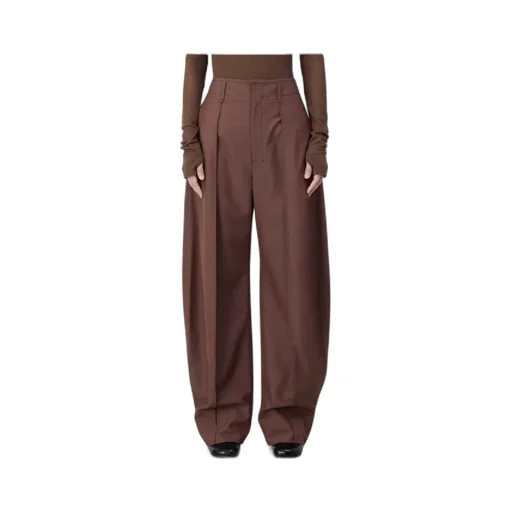 Curved Leg Tailored Trousers