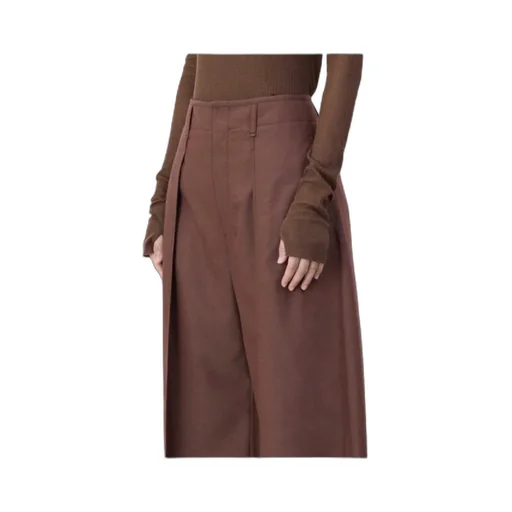 Curved Leg Tailored Trousers