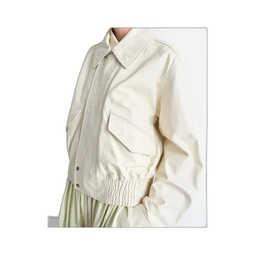 Long-Sleeved Leather Jacket
