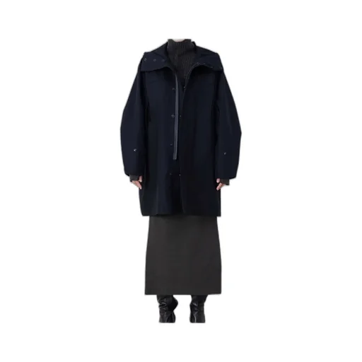 High Neck Hooded Coat
