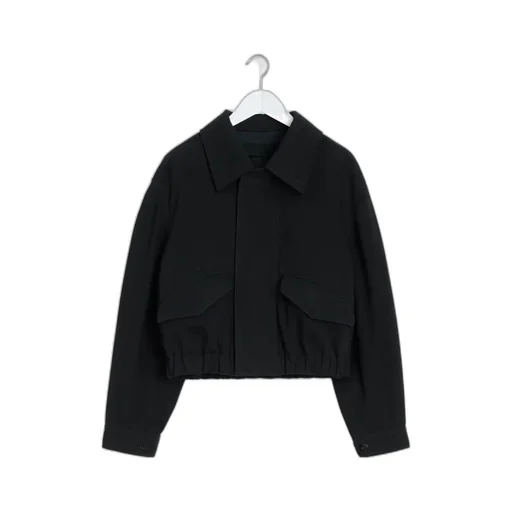 Elasticated Hem Twill Bomber Jacket