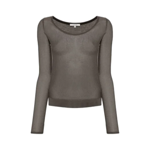 Seamless Crewneck Sheer Top