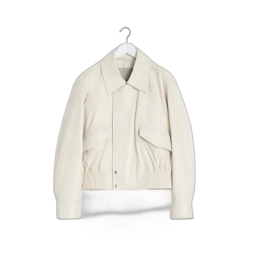 Long-Sleeved Leather Jacket