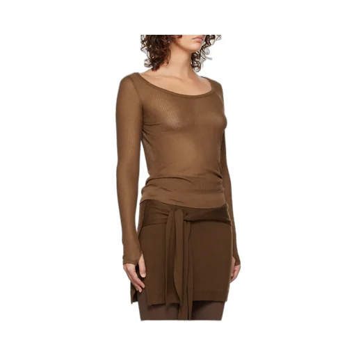 Seamless Crewneck Sheer Top