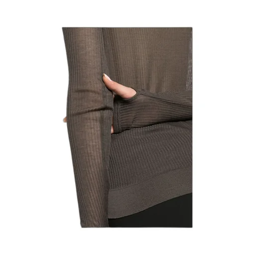 Seamless Crewneck Sheer Top