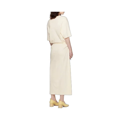 Short Sleeved Belted Maxi Dress