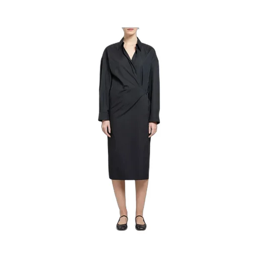 Drawstring Long Sleeved Shirt Dress