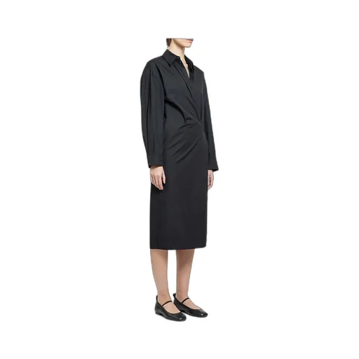 Drawstring Long Sleeved Shirt Dress