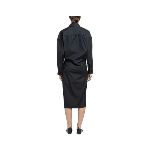 Drawstring Long Sleeved Shirt Dress