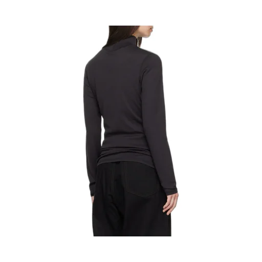 High-Neck Long-Sleeved Ribbed Top