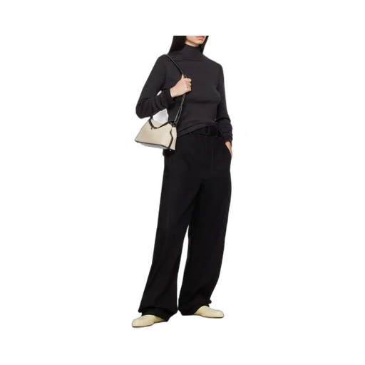 High-Neck Long-Sleeved Ribbed Top
