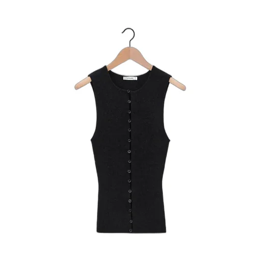 Sleeveless Knitted Cardigan