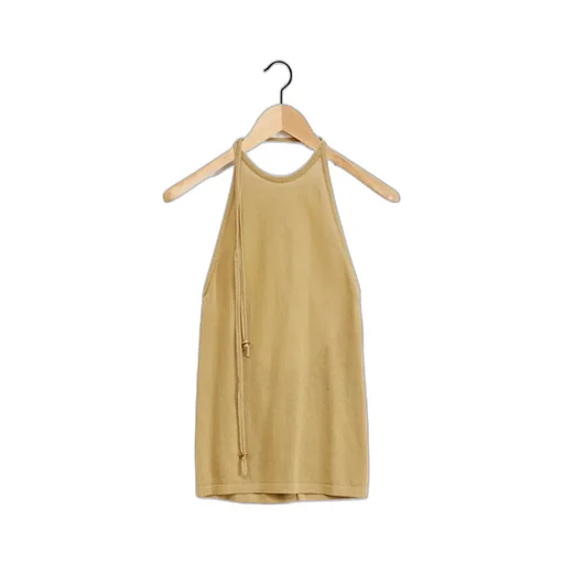 Backless Knitted Neck Vest