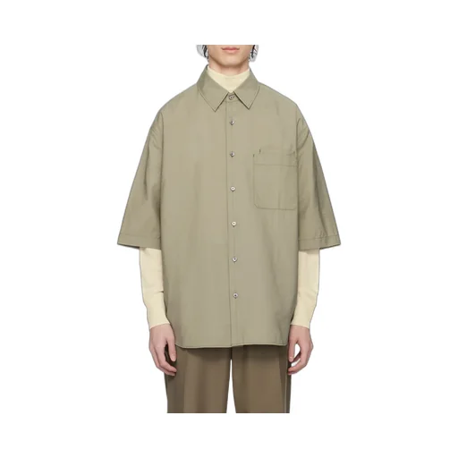 Button-Up Curved Hem Shirt