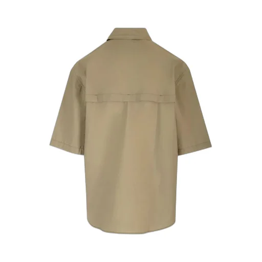 Button-Up Curved Hem Shirt