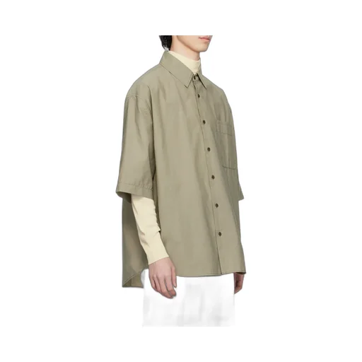 Button-Up Curved Hem Shirt