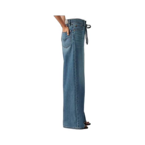 Wide Leg Tie Waist Jeans