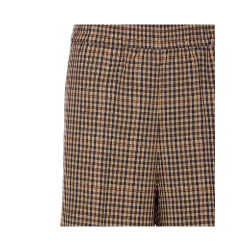 Gingham-Check Elasticated Waistband Trousers