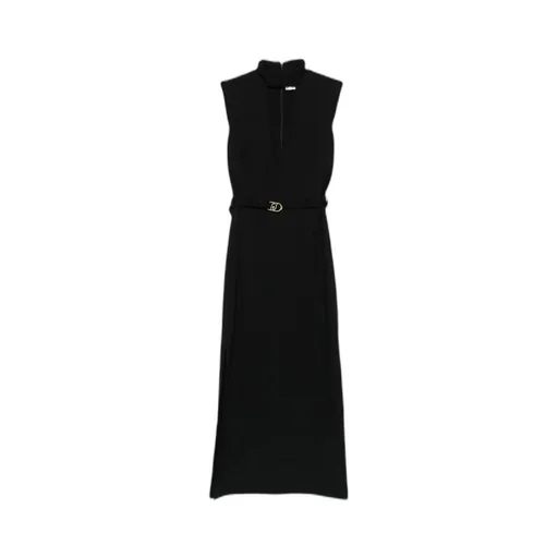 Key-Hole Belted Midi Dress