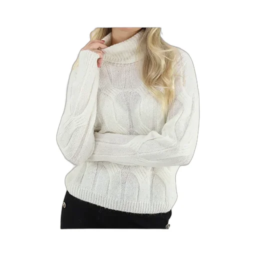 Cable-Knit Roll-Neck Sweater