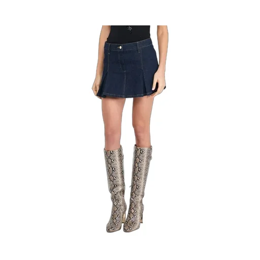 Ruffle Detail Denim Mini Skirt