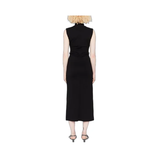 Key-Hole Belted Midi Dress