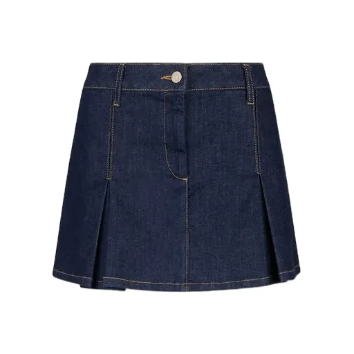 Ruffle Detail Denim Mini Skirt