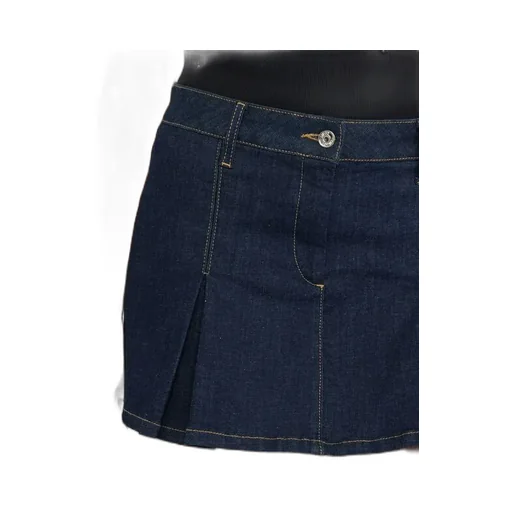Ruffle Detail Denim Mini Skirt