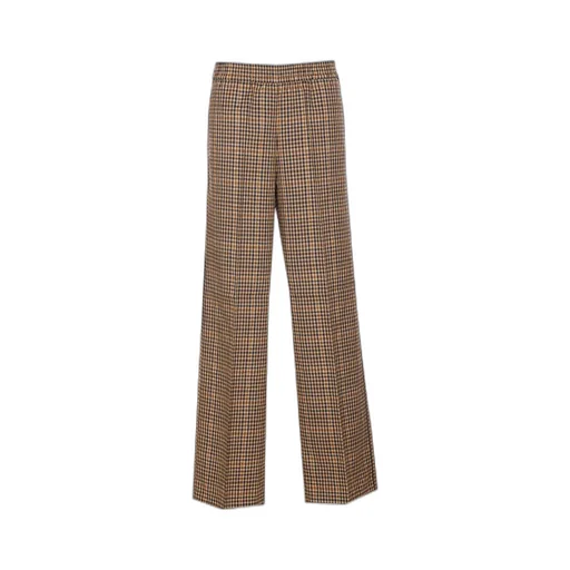 Gingham-Check Elasticated Waistband Trousers