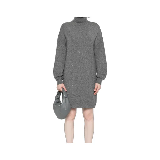 Embellished Turtleneck Knit Dress