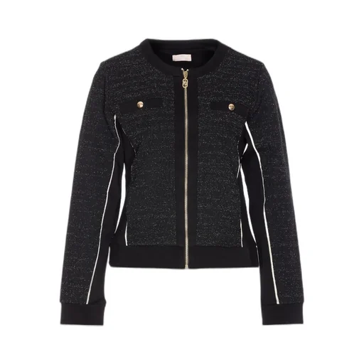 Boucle-Effect Zipped Jacket