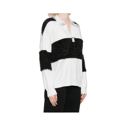 Polo-Neck Sweater With Stripe Detail