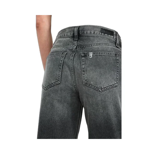 Straight-Leg Denim Trousers With Rhinestones