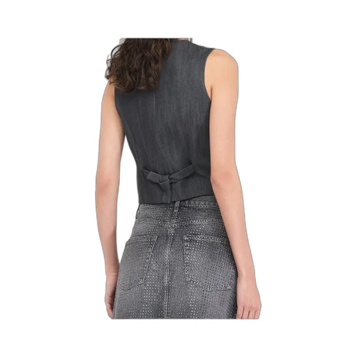 V-Neck Buttoned Denim Gilet