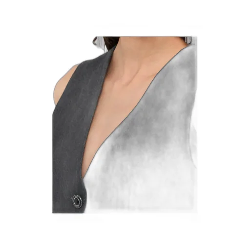 V-Neck Buttoned Denim Gilet