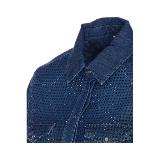 Crystal Decorated Denim Shirt