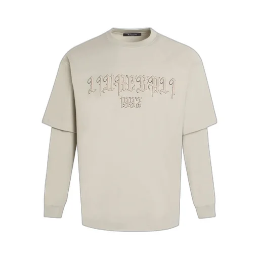 Printed Fake Two-Piece Long-Sleeved Base Shirt