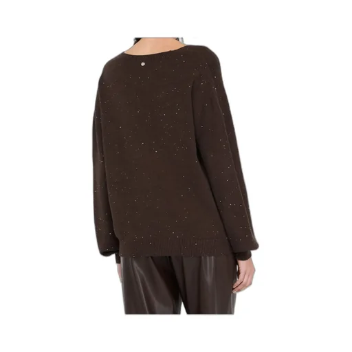 Glitter-Embellished V-Neck Sweater