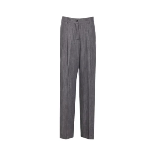 Straight-Leg Pleated Trousers