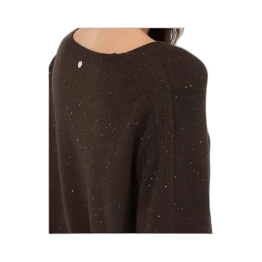 Glitter-Embellished V-Neck Sweater