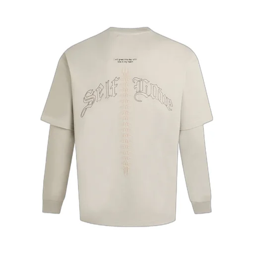 Printed Fake Two-Piece Long-Sleeved Base Shirt