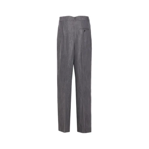 Straight-Leg Pleated Trousers