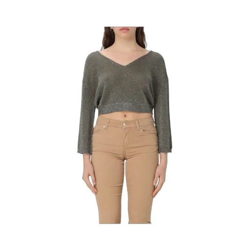 V-Neck Metallic Jumper