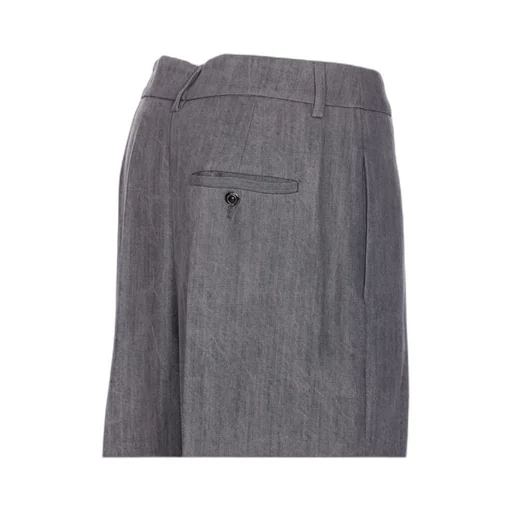 Straight-Leg Pleated Trousers
