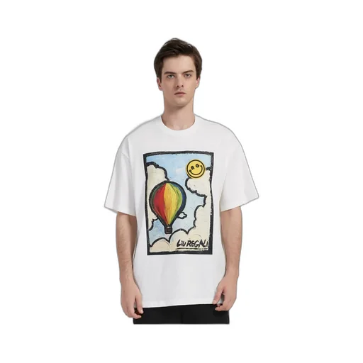 Hot Air Balloon Oil Painting Short-Sleeved T-Shirt