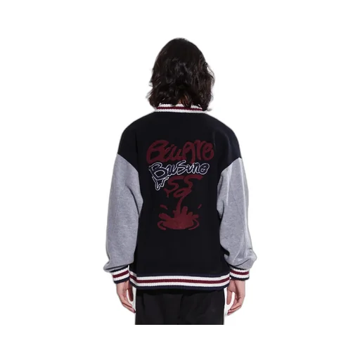 Vintage Woolen Cloth Embroidered Baseball Coat