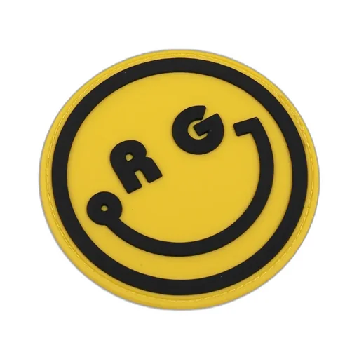 Smiley Face Badge Letter Printed Short-Sleeved T-Shirt