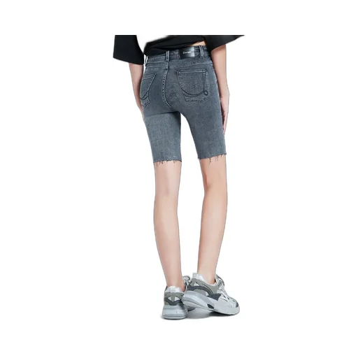 Trim Rough Rimmed Riding Denim Shorts